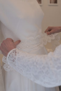 Détails sur une robe de mariée